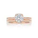 Tacori Halo Rose Gold Engagement Ring (2620RDP)