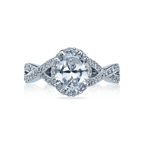 Tacori Pave Diamond Halo Engagement Ring (2627OV)