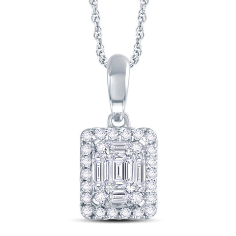Emerald cut illusion pendant