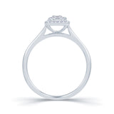 Emerald illusion diamond ring