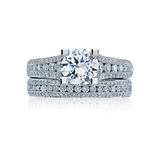 Tacori Pave Diamond Engagement Ring with Diamond Wedding Ring(HT2513RD)
