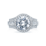 Tacori Pave Diamond Halo Engagement Ring (HT2613RD)
