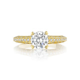 Tacori Solitaire Crescent Silhouette Diamond Yellow Gold Engagement Ring (2616RD)