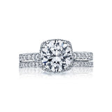 Solitaire and Pave Engagement Ring