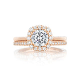 Tacori Halo Yellow Gold Engagement Ring with Yellow Gold wedding ring(55-2CU)