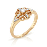 18ct gold floral cluster dress ring