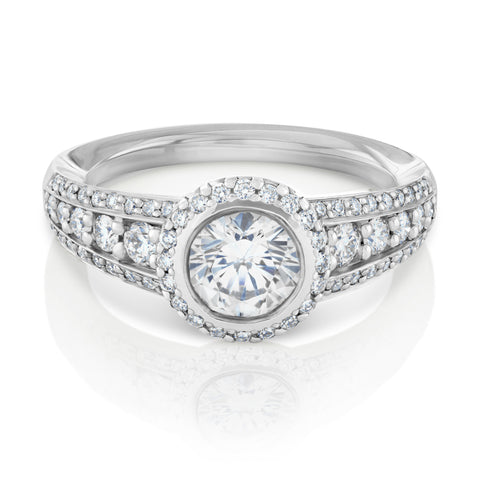 Ritani 18ct white gold diamond engagement ring setting