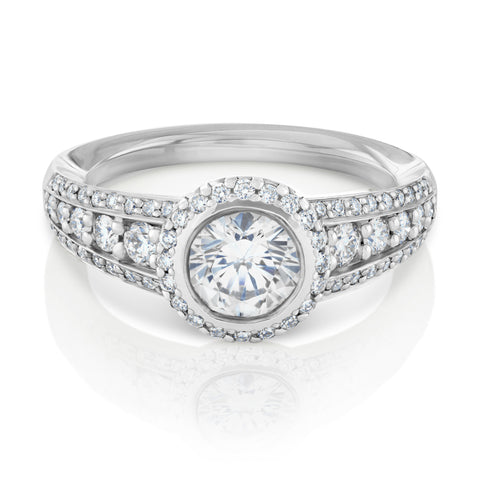 Ritani 18ct white gold diamond engagement ring setting – Mayfair