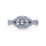 Tacori Pave Diamond Halo White Gold Engagement Ring (2627RD)