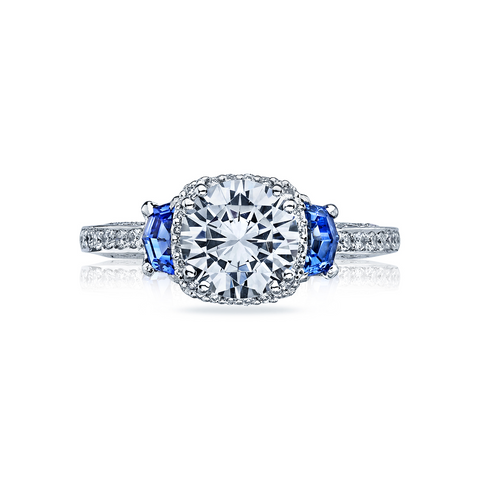 Tacori Sapphire Halo Engagement Ring (2628RDSP)