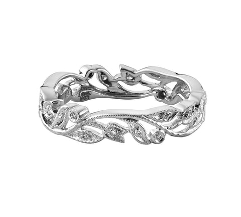 Slim Floral Diamond 'Vine' Band