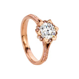MaeVona Iris Rose Gold Engagement Ring. 