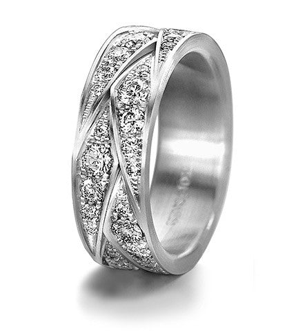 Furrer Jacot diamond wedding band. Magiques Collection.