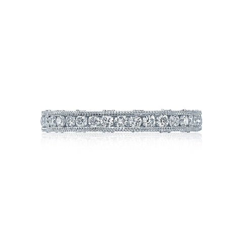Tacori HT2510B1/2X Channel Set Diamond Wedding Ring, Crescent Details and Milgrain Edges