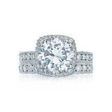 Tacori Pave Diamond Halo Engagement Ring with Diamond Wedding Ring(HT2607RD)