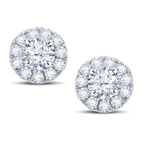 Diamond halo earrings