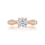 Tacori Pave Solitaire Diamond Rose Gold Engagement Ring