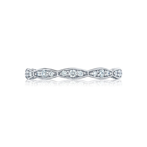 Tacori 46-2 Sculpted Crescent Diamond Wedding Band, Diamond Ribbon Band  